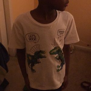 White dinosaur shirt